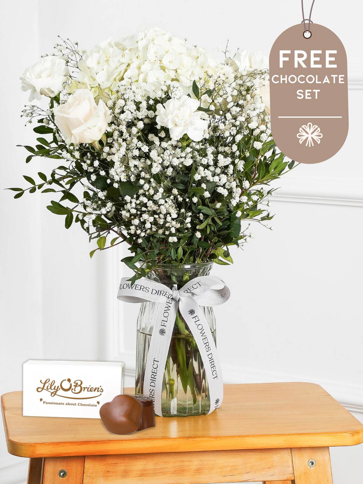 Mother&#39;s Day Pure Bliss - Vase with Free Chocolate Set