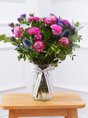 Purple Majesty vase –  Experience the regal and majestic beauty of our "Purple Majesty" arrangement, featuring luxurious deep...