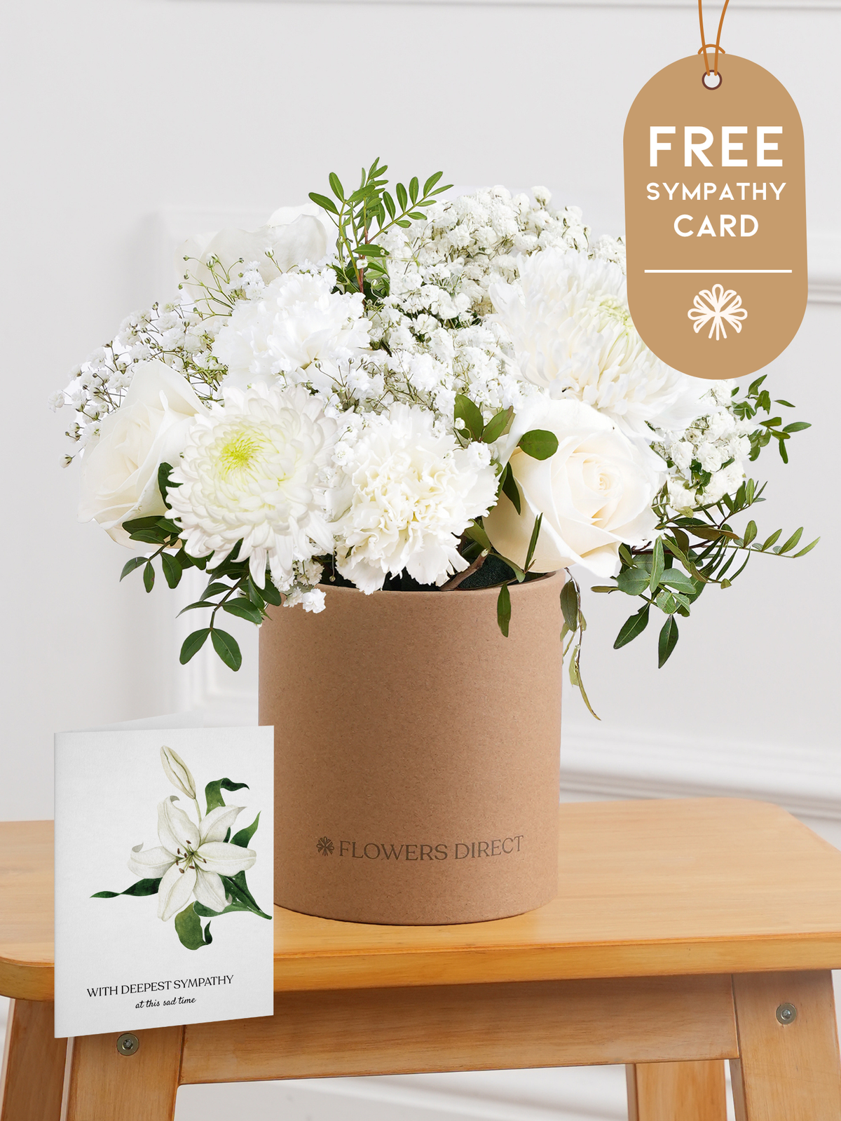 Sympathy Simply White - Hatbox with Free Sympathy card