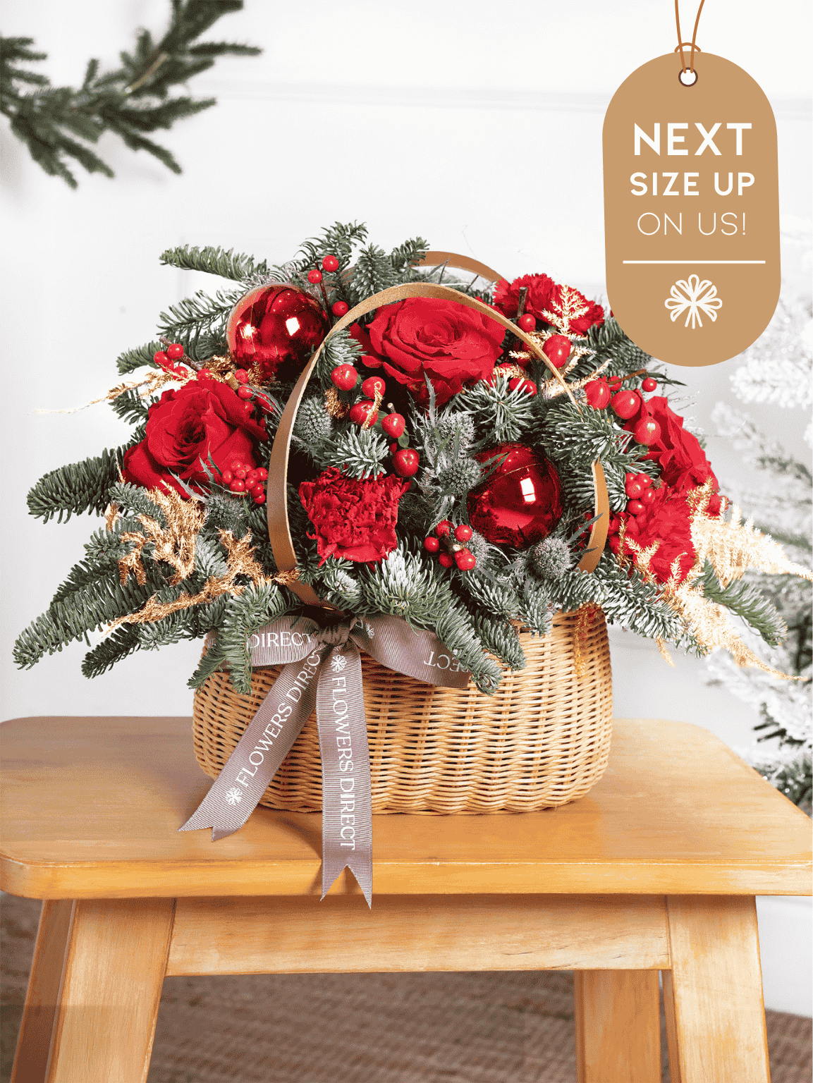 Berry Red Christmas Basket Next Size Up – On Us!