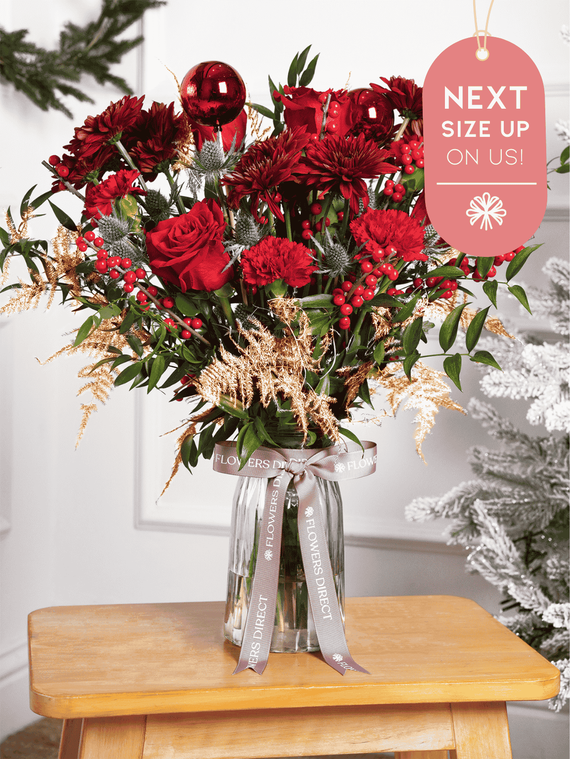 Berry Red Christmas Vase Next Size Up – On Us!