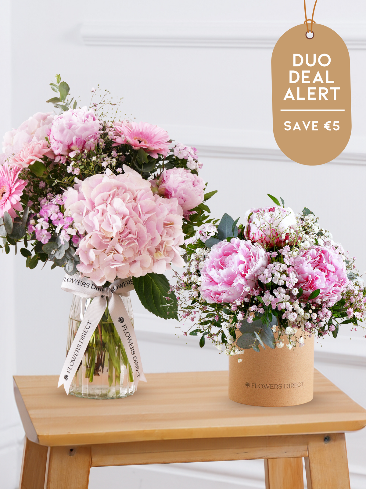 Peony Sweetheart Vase + Pink Peony Hatbox - Bundle Deal
