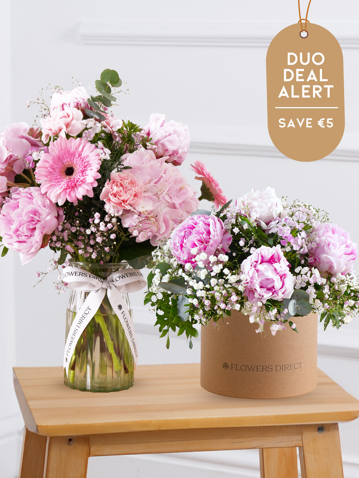 Peony Sweetheart Vase + Pink Peony Hatbox - Bundle Deal