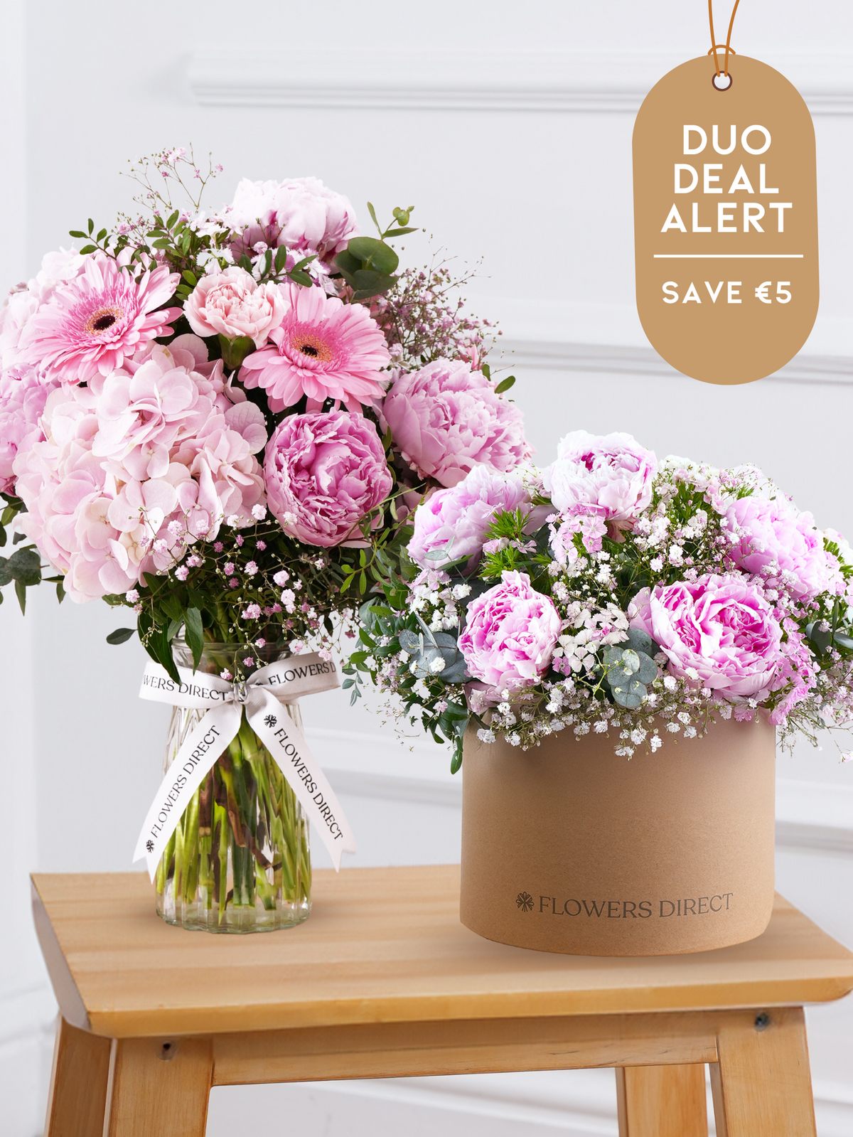Peony Sweetheart Vase + Pink Peony Hatbox - Bundle Deal