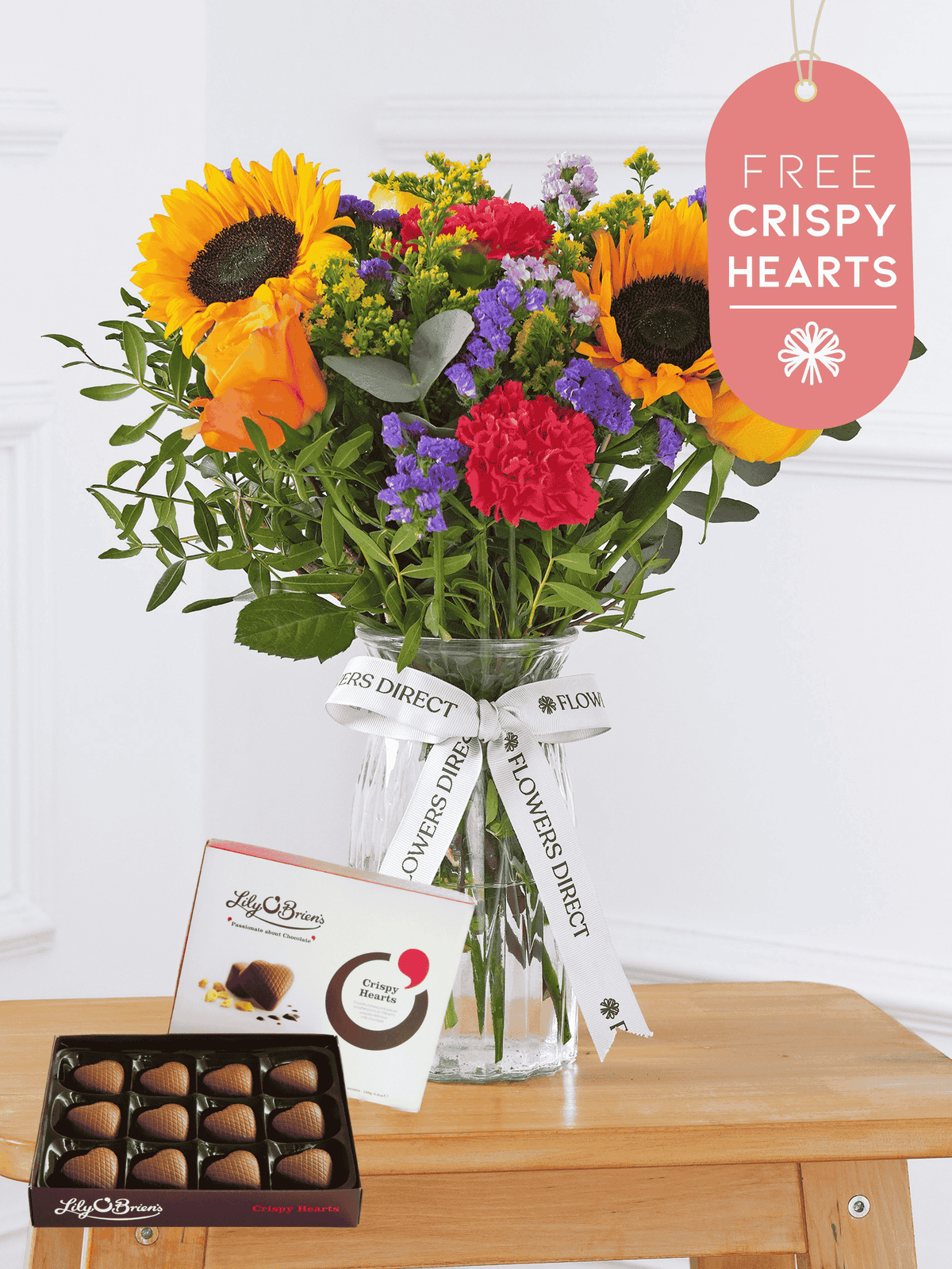 Colour Burst Vase with Free Crispy Hearts!
