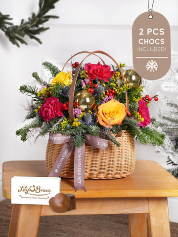 Cheerful Christmas Basket 2 Pcs Chocs included!