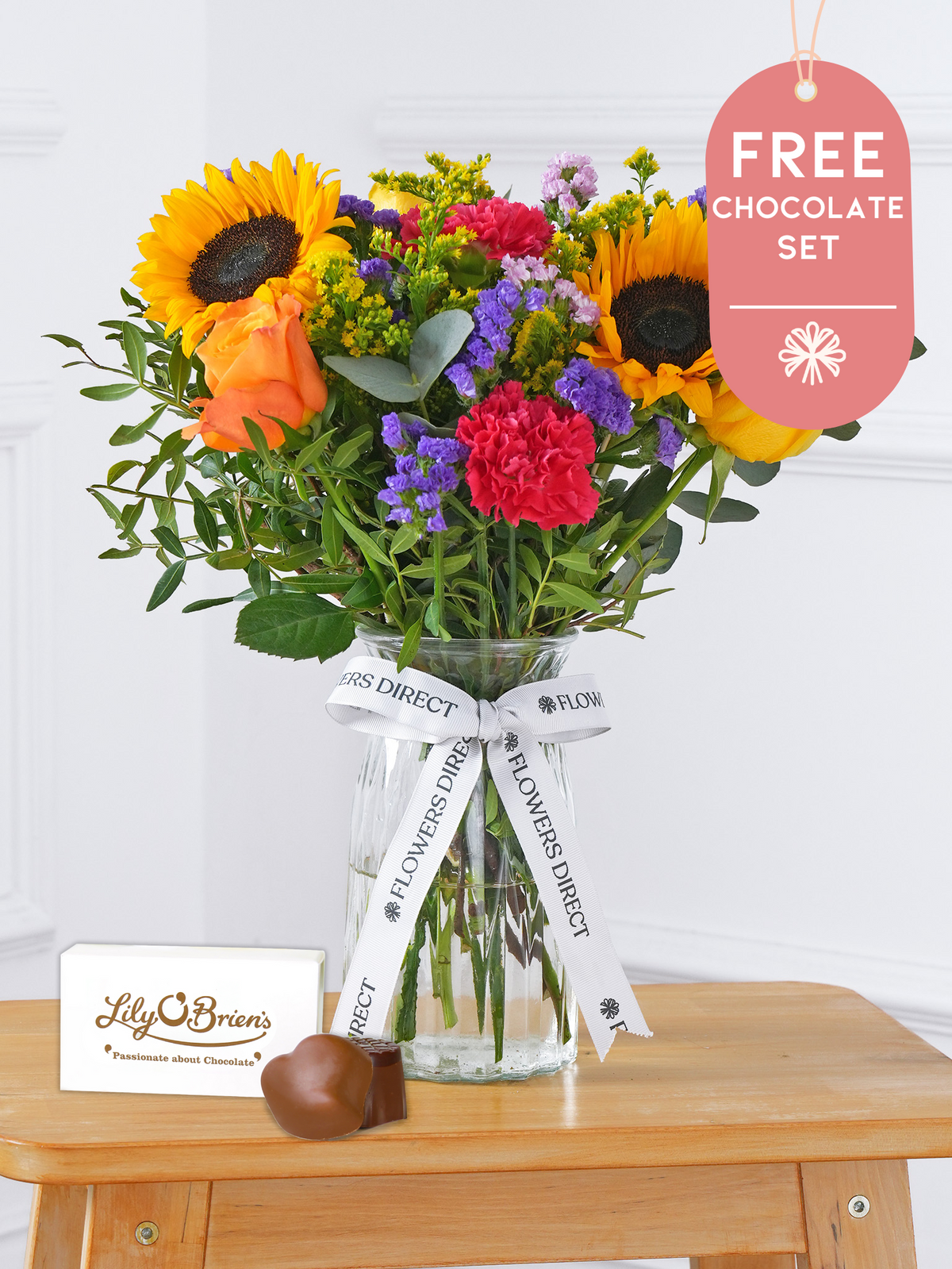 Colour Burst - Vase with Free Chocolate Set