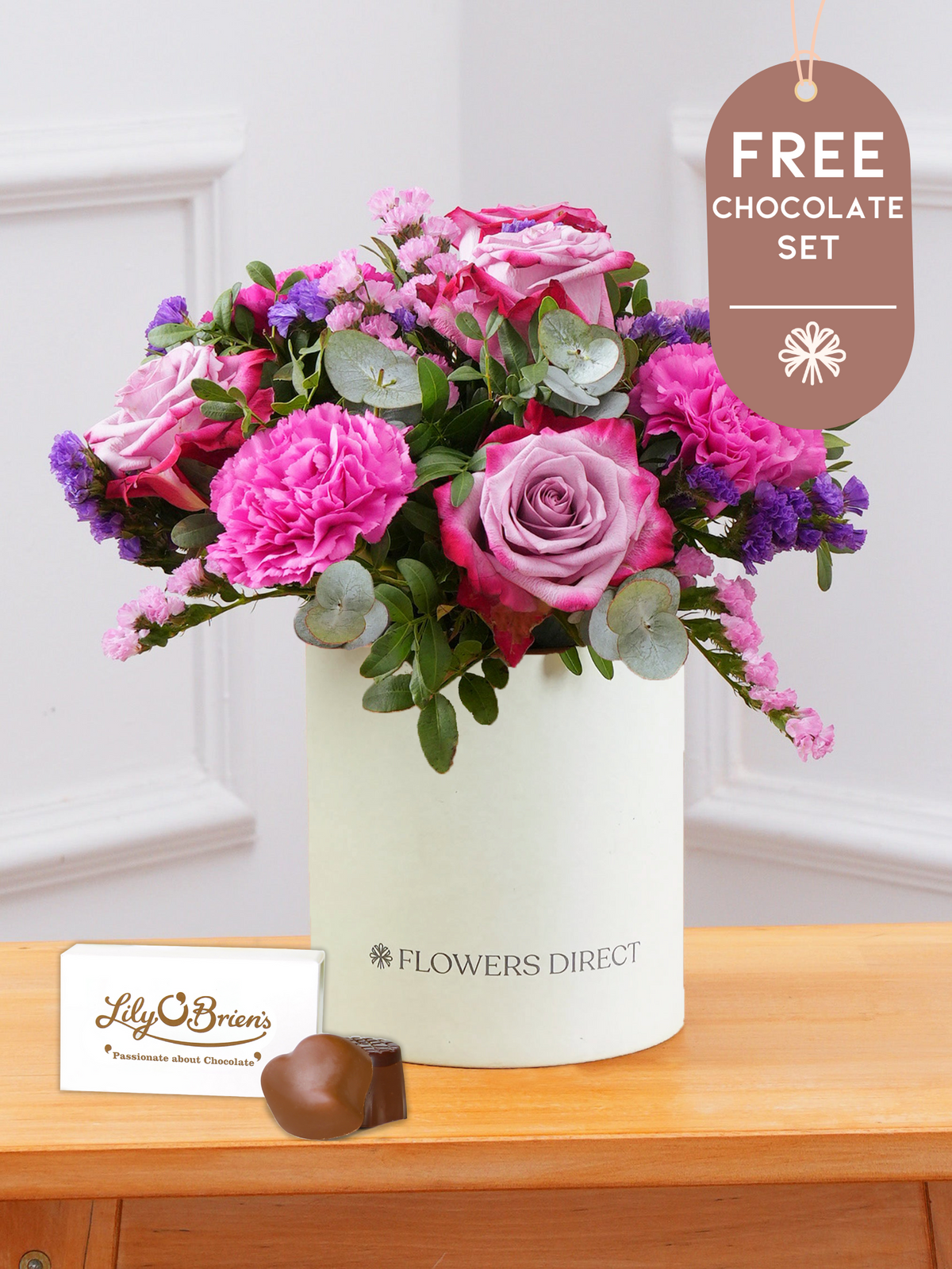 Thank You Purple Majesty - Hatbox with Free Chocolate Set