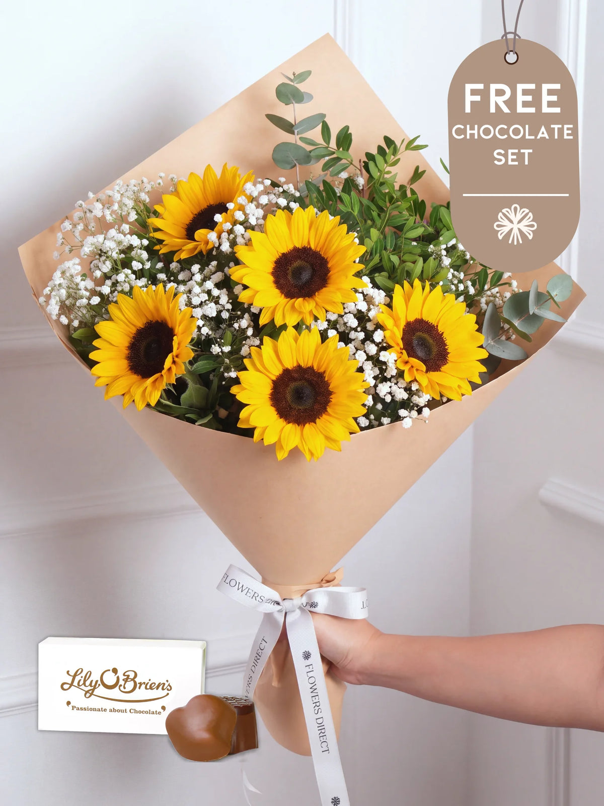 Sunflower Charm Bunch! with Free Chocolate Set