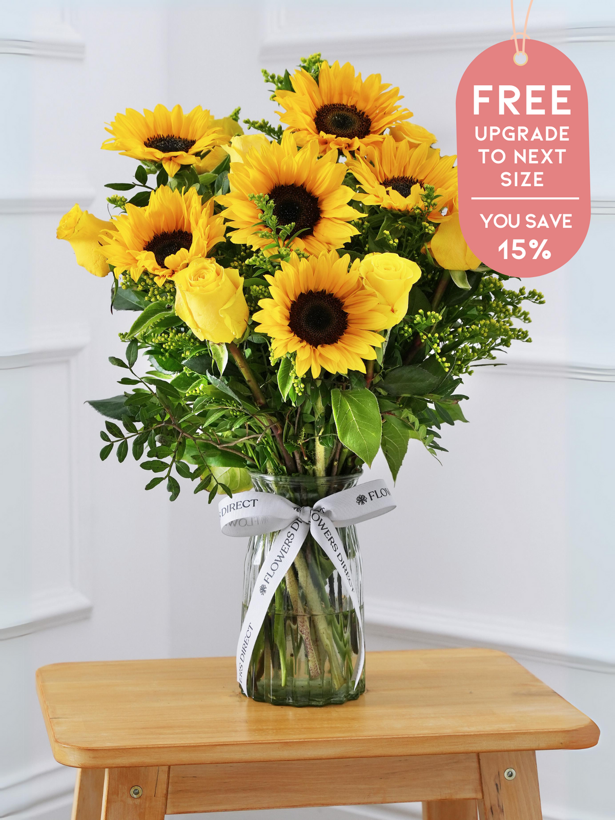 Sunny Flower - Vase with Free Upgrade to Next Size