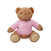Hello Baby Girl Teddy – Teddy Bear with Hello Baby Girl shirt and colour may vary.Size: 35cm.