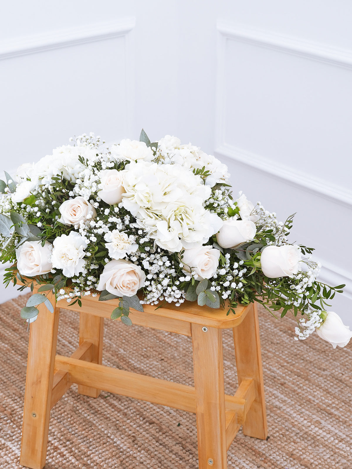 White Roses and White Lily Spray