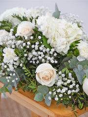 Pure Bliss Spray – The Pure Bliss Spray is a graceful and elegant display of flowers, carefully crafted to...