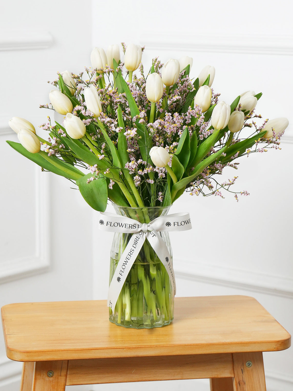 Valentine White Tulips - Vase