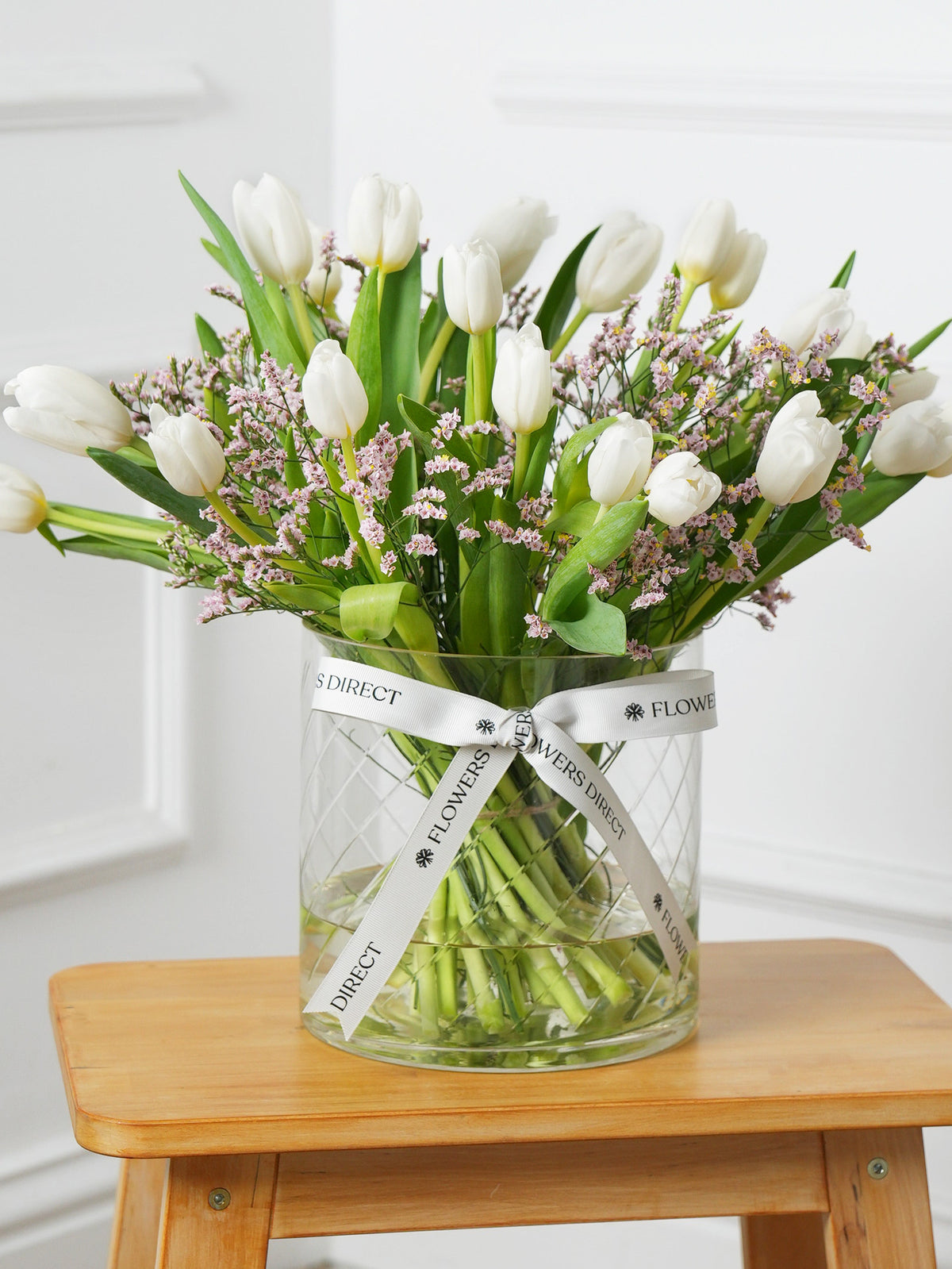 Valentine White Tulips - Vase