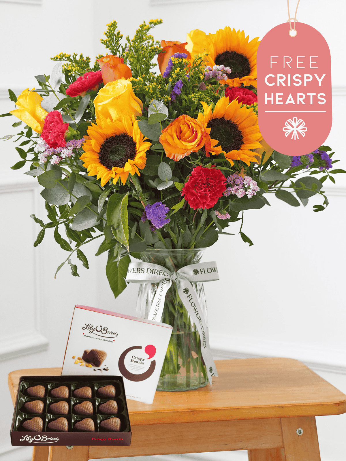 Colour Burst Vase with Free Crispy Hearts!