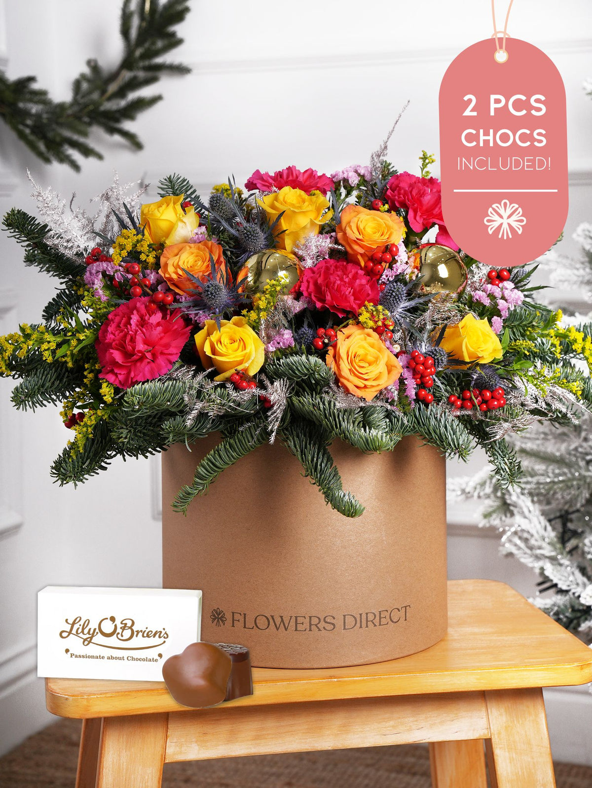 Cheerful Christmas - Hatbox 2 Pcs Chocs included!