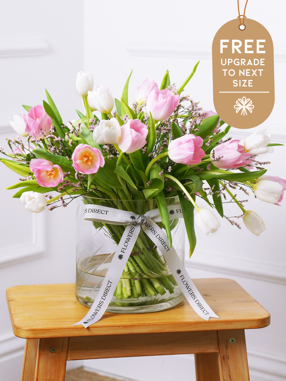 Mixed Tulips - Vase with Free Upgrade to Next Size