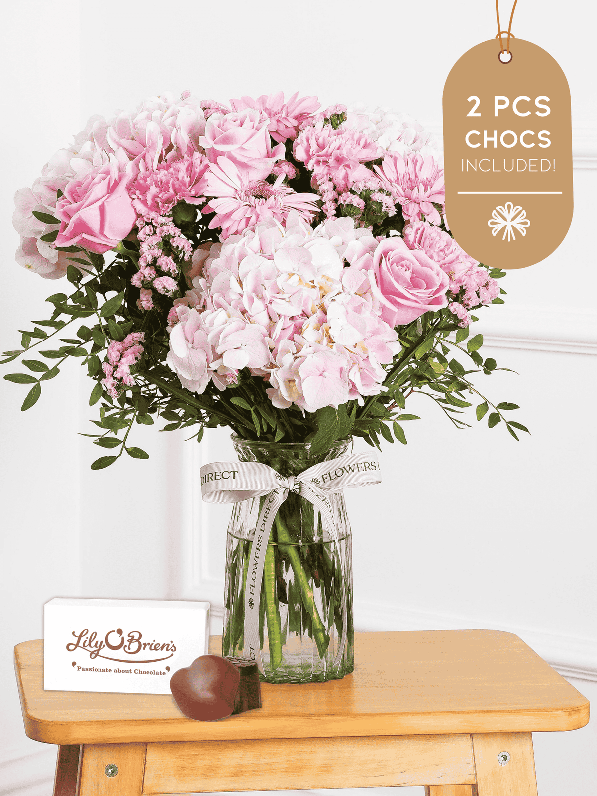 Mother's Day Sweetheart Vase 2 Pcs Chocs included!