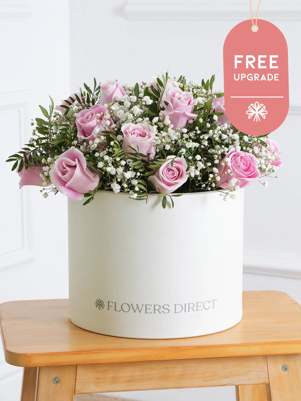 Pink Roses Hatbox Free Upgrade