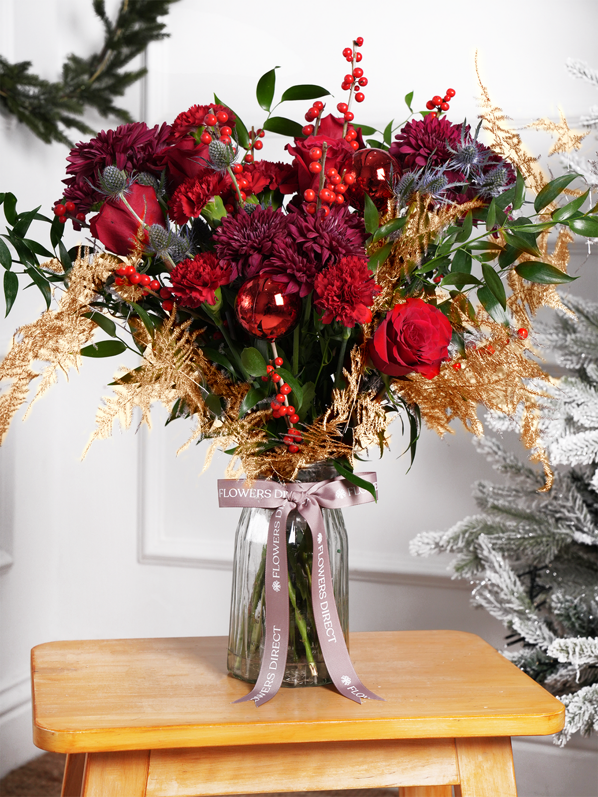 Berry Red Christmas Vase