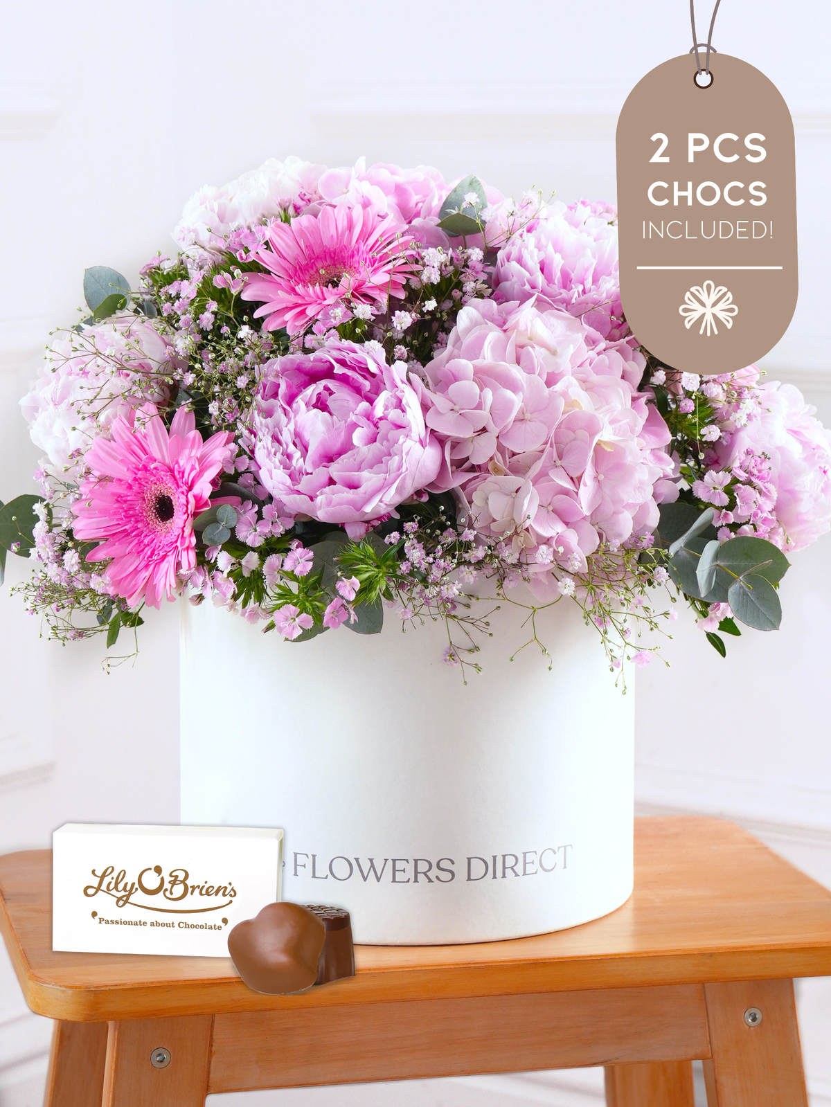 Peony Sweetheart Hatbox 2pcs Chocs included!