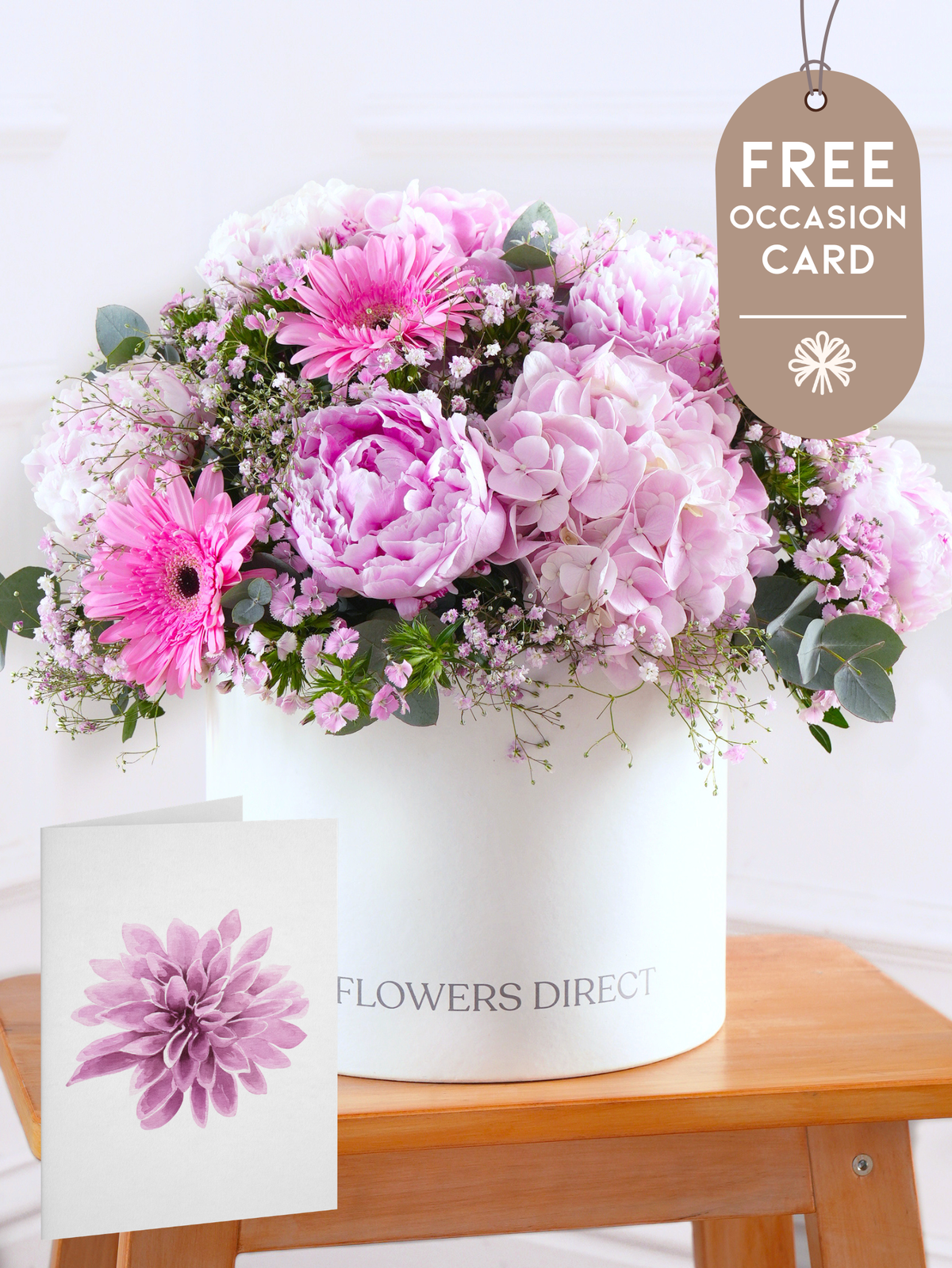 Peony Sweetheart Hatbox with Free Occasion Card