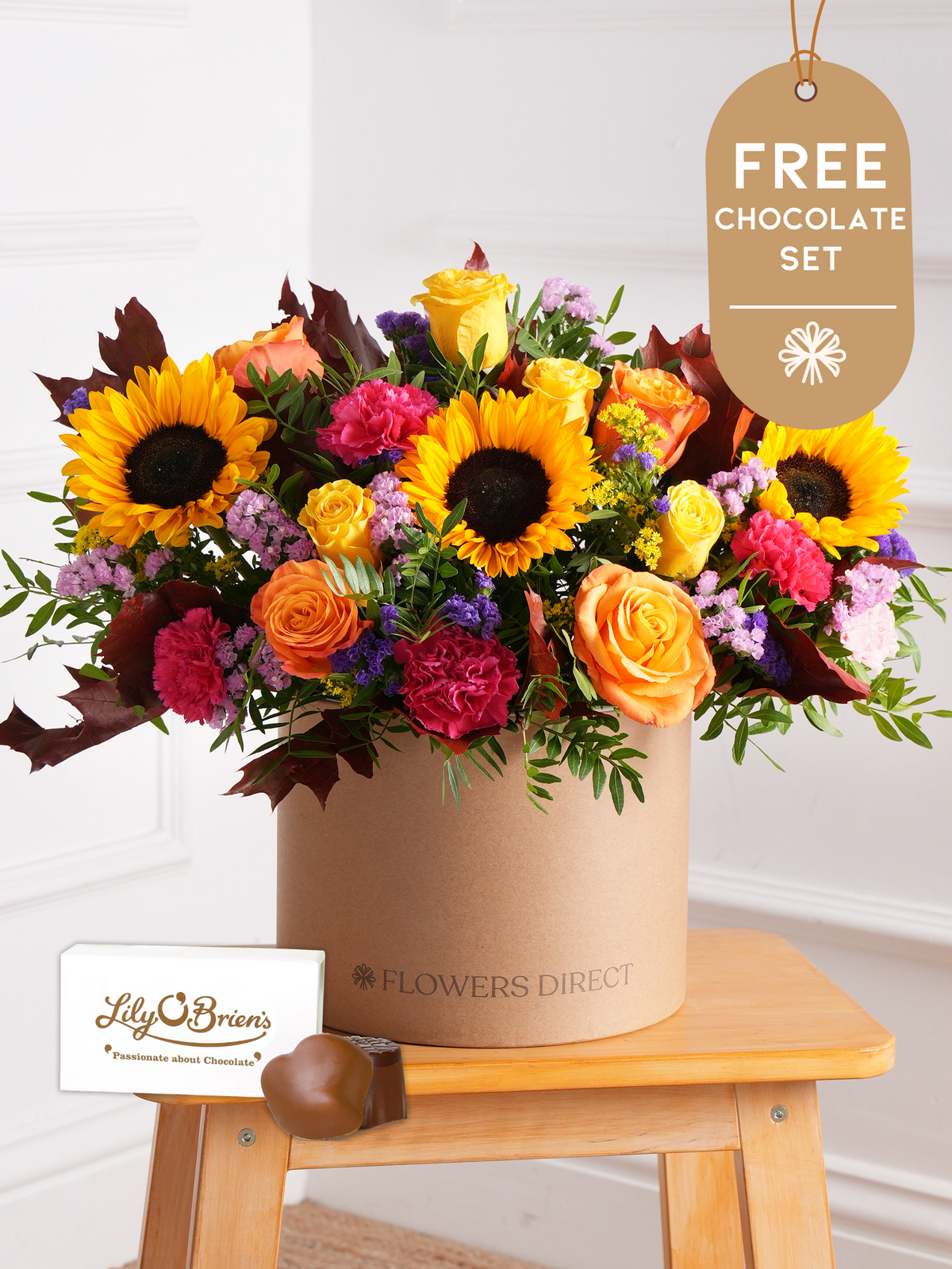 Autumn Charm - Hatbox with Free Chocolate Set