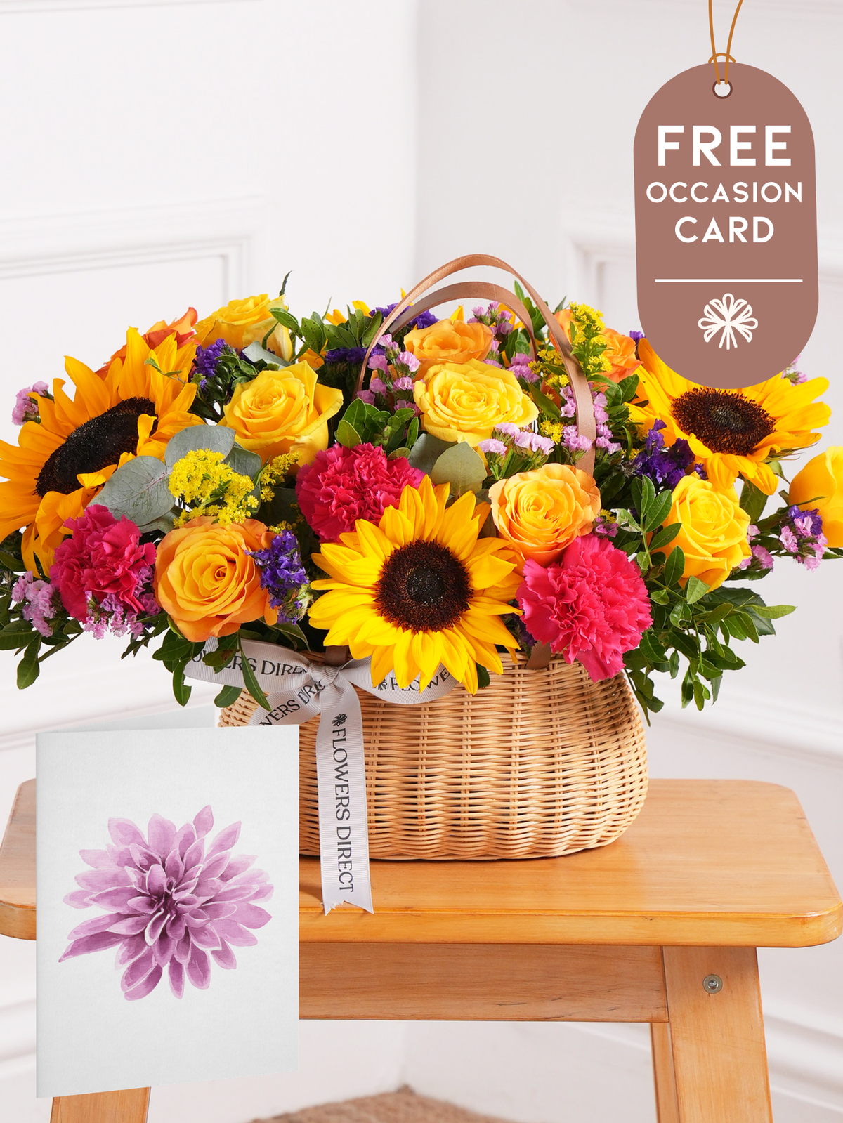 Colour Burst Basket with Free Occasion Card