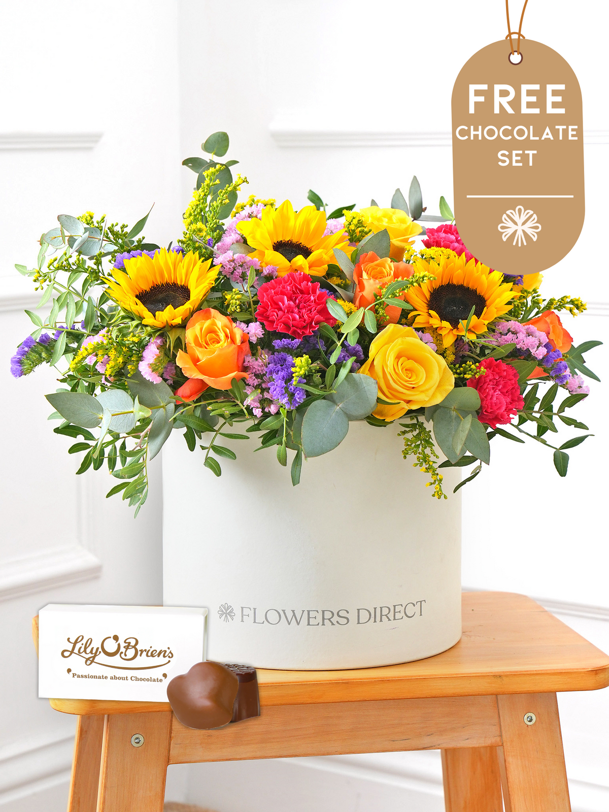 Colour Burst - Hatbox with Free Chocolate Set