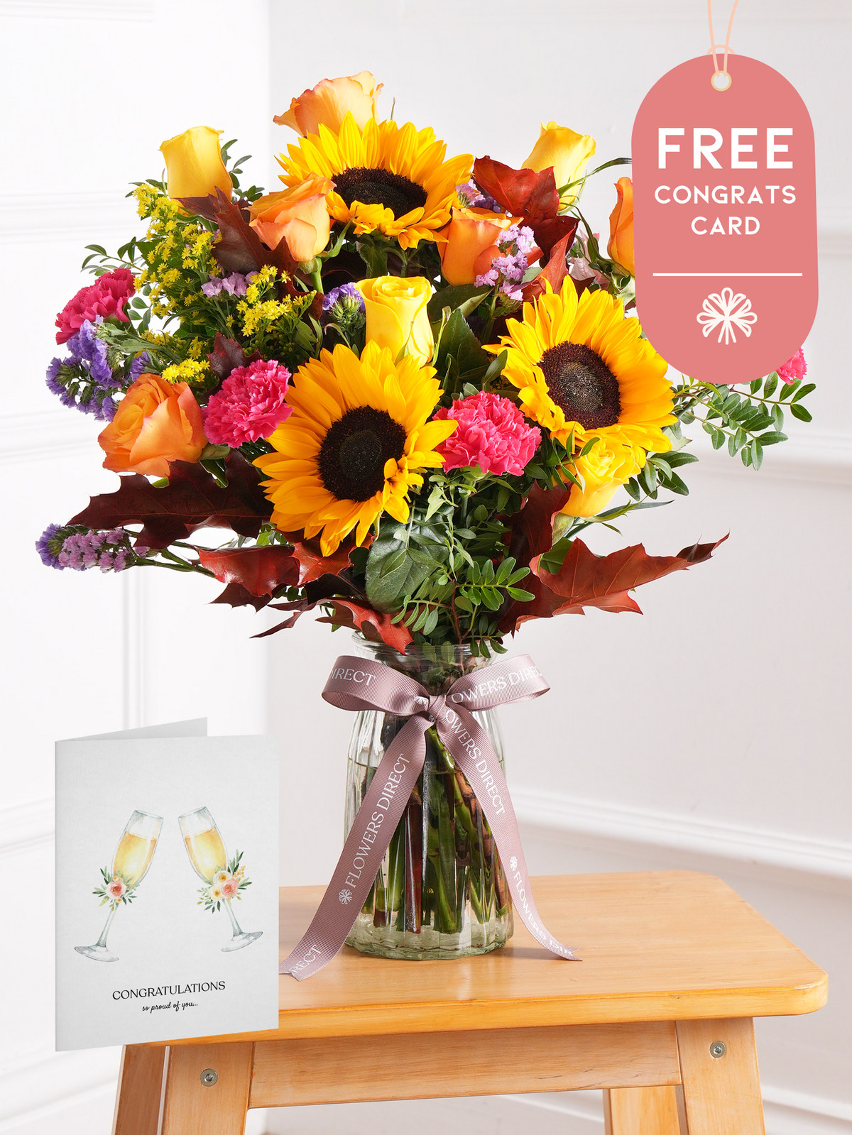 Autumn Charm - Vase with Free Congratulations Card