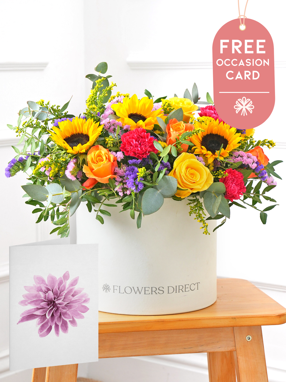 Colour Burst Hatbox with Free Occasion Card