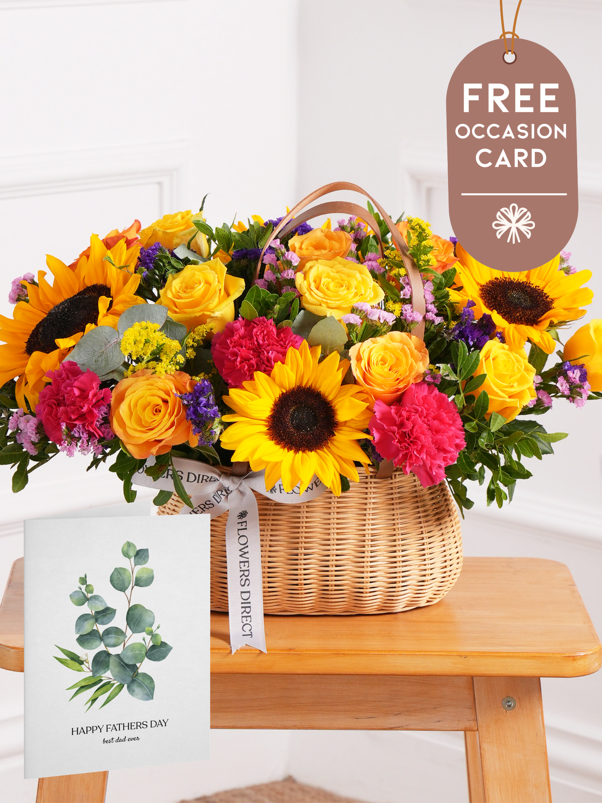 Father's Day Colour Burst Basket with Free Occasion Card