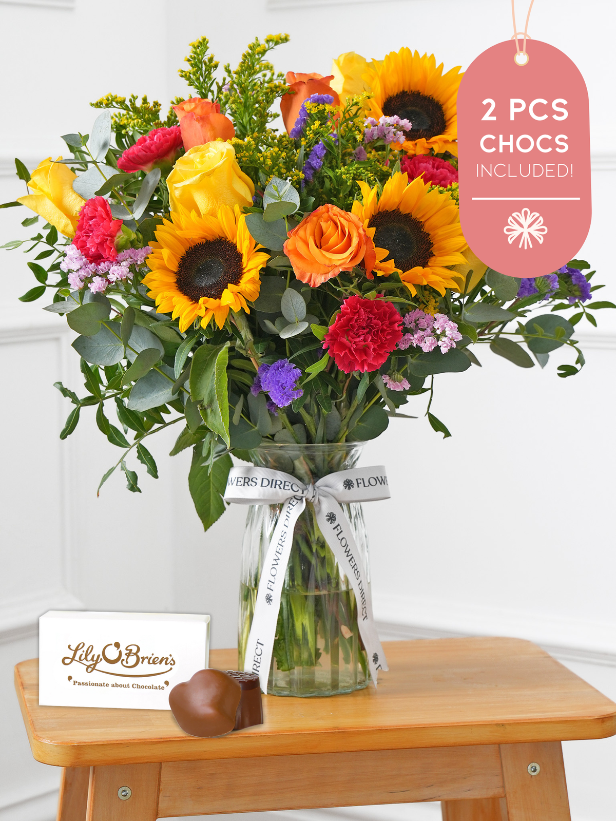 Colour Burst Vase 2 Pcs Chocs included!
