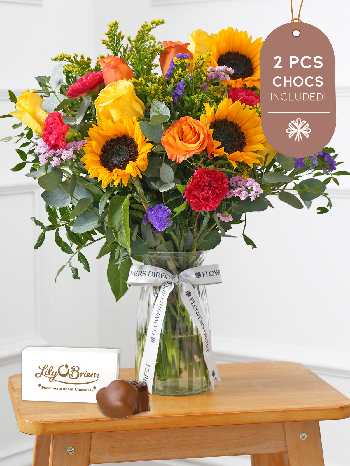 Colour Burst Vase 2 Pcs Chocs included!