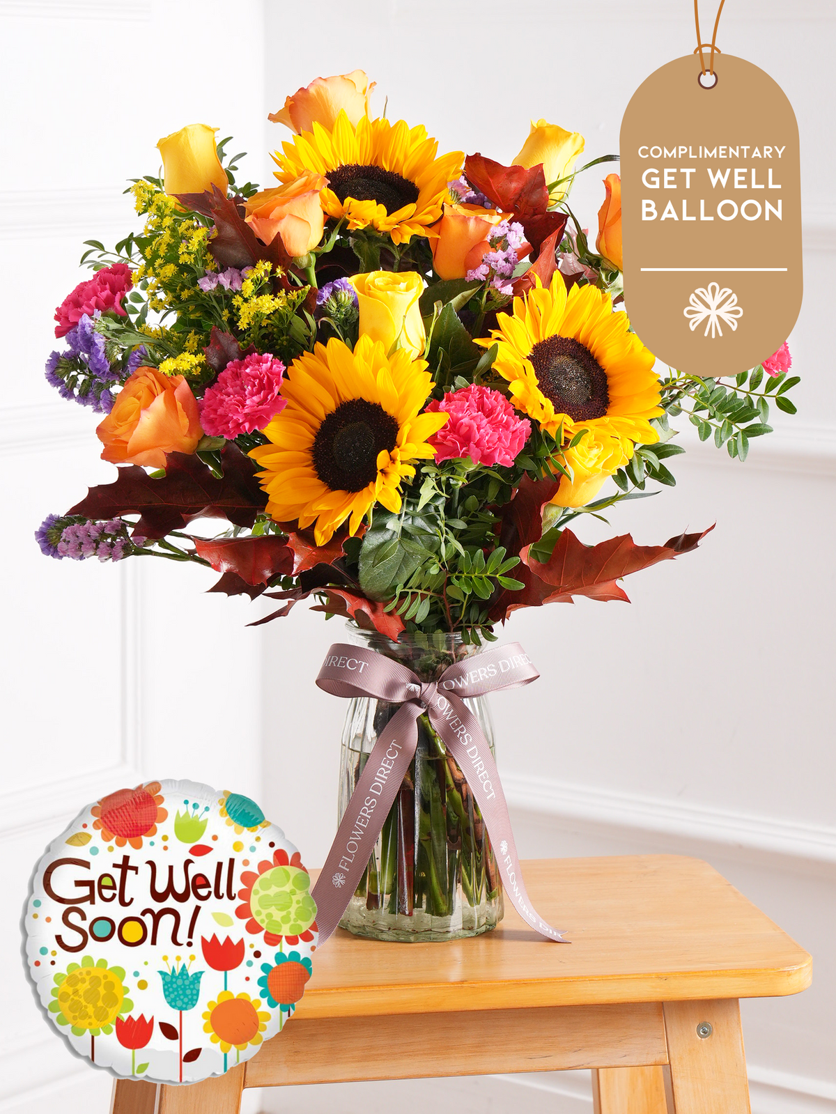 Autumn Charm - Vase with Free Get Well Balloon