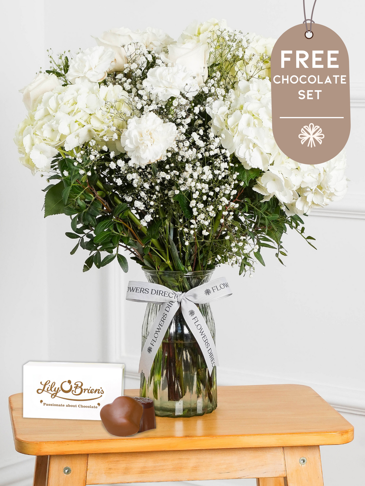 Mother&#39;s Day Pure Bliss - Vase with Free Chocolate Set