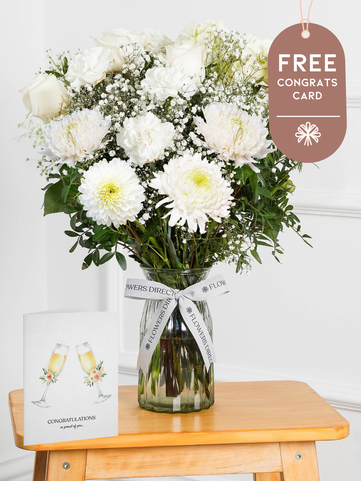 Simply White - Vase with Free Congratulations Card