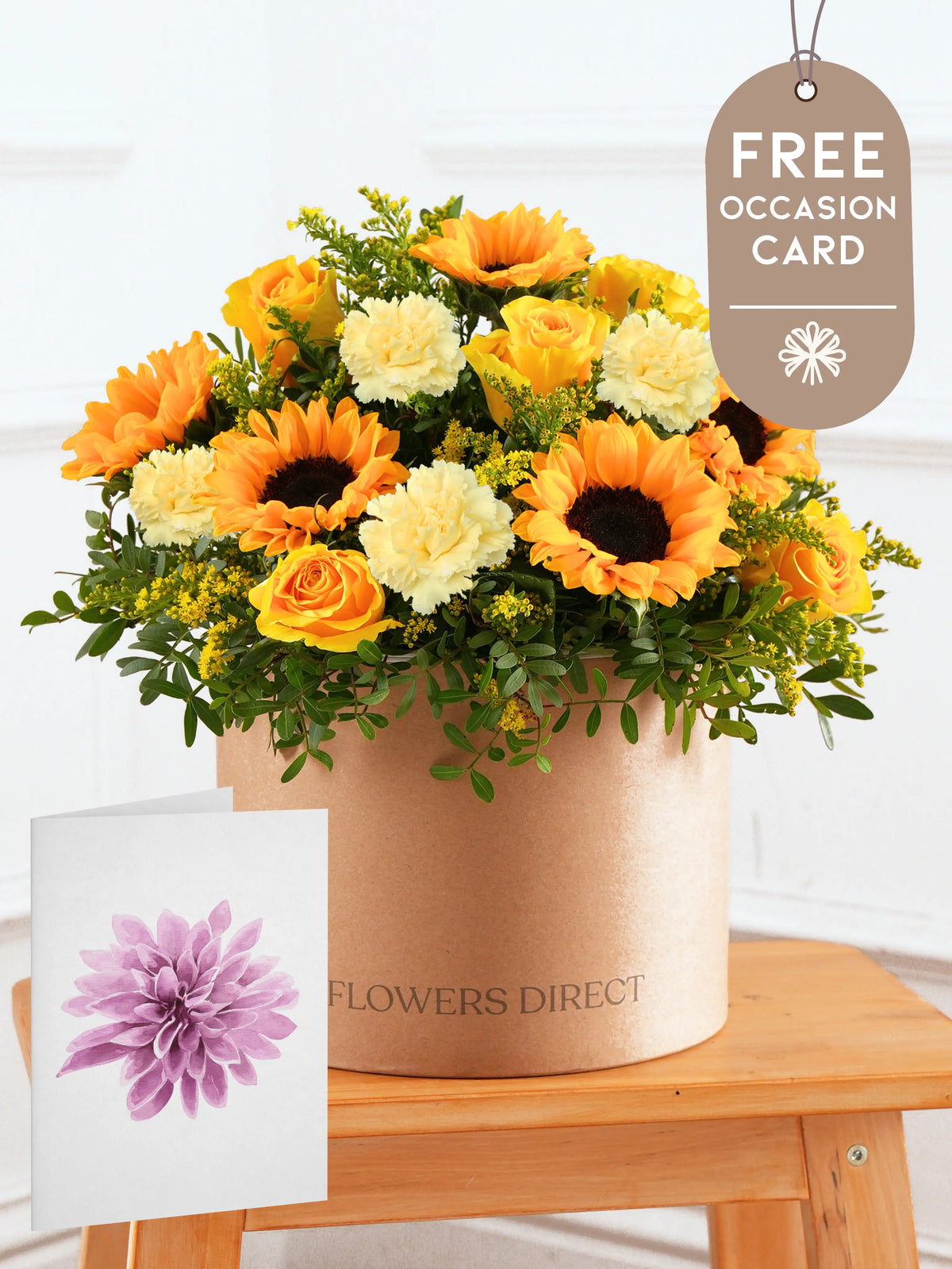 Sunflower Hatbox with Free Occasion Card