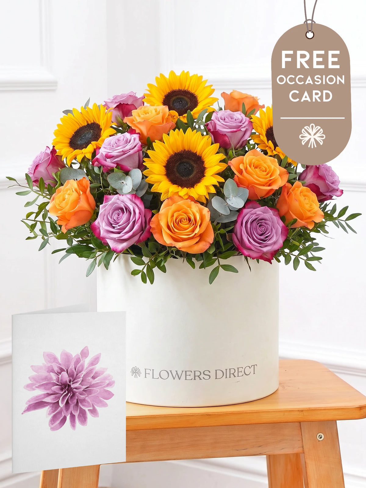 Sunflower Hatbox with Free Occasion Card