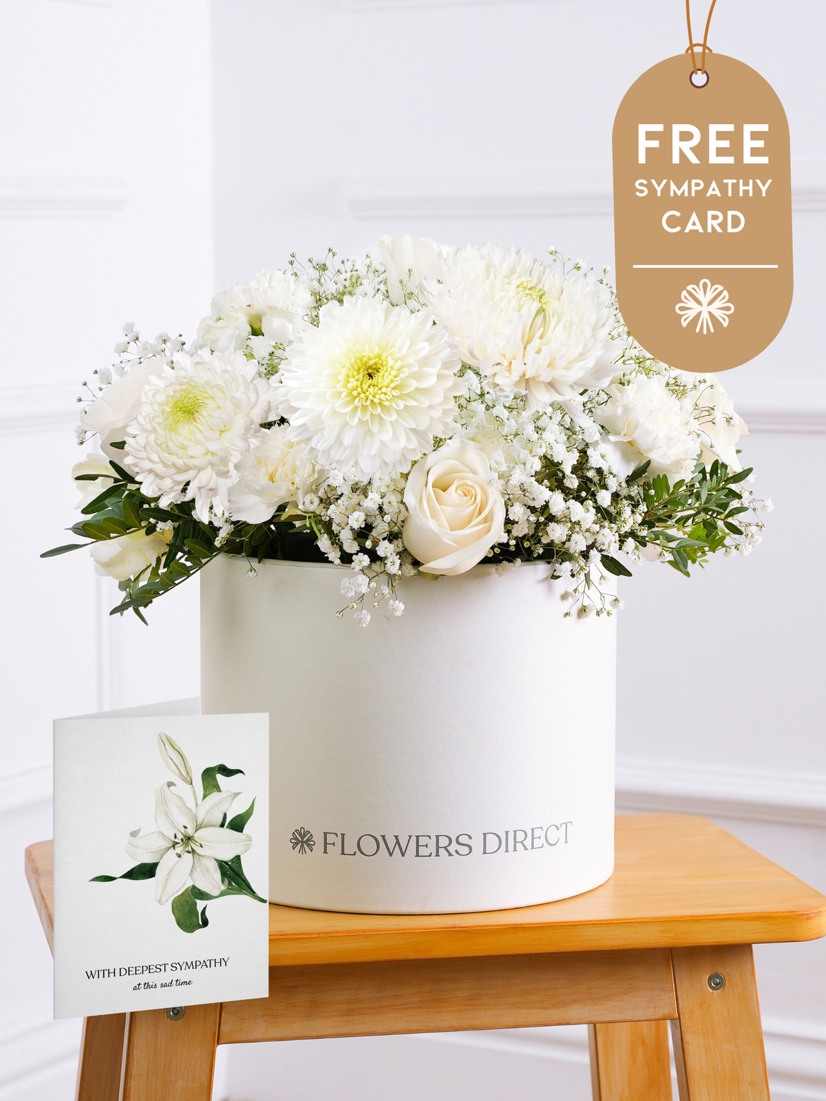 Sympathy Simply White - Hatbox with Free Sympathy card