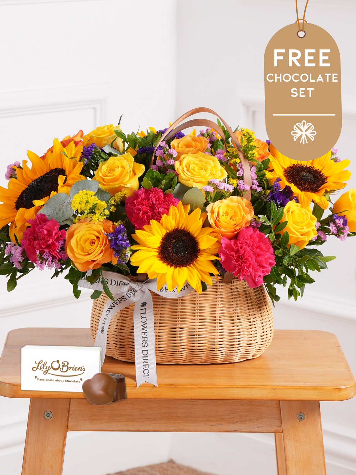 Colour Burst - Basket with Free Chocolate Set