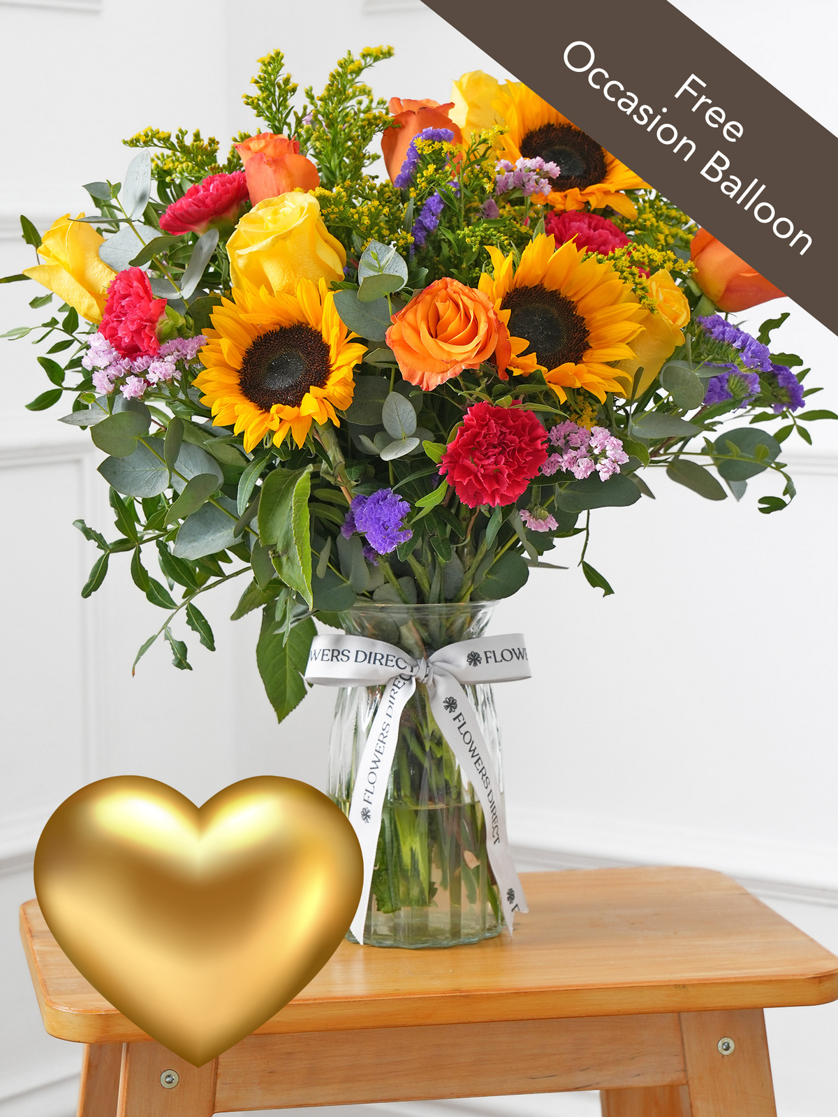 Colour Burst - Vase with Free Balloon to Match the Occasion