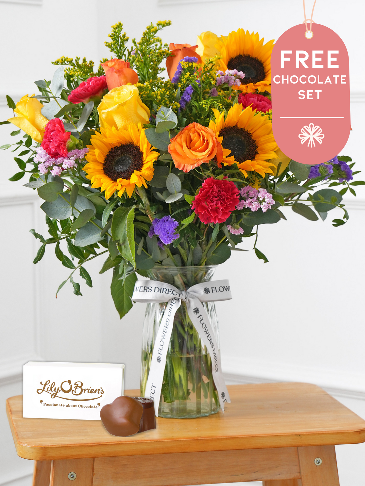 Colour Burst - Vase with Free Chocolate Set