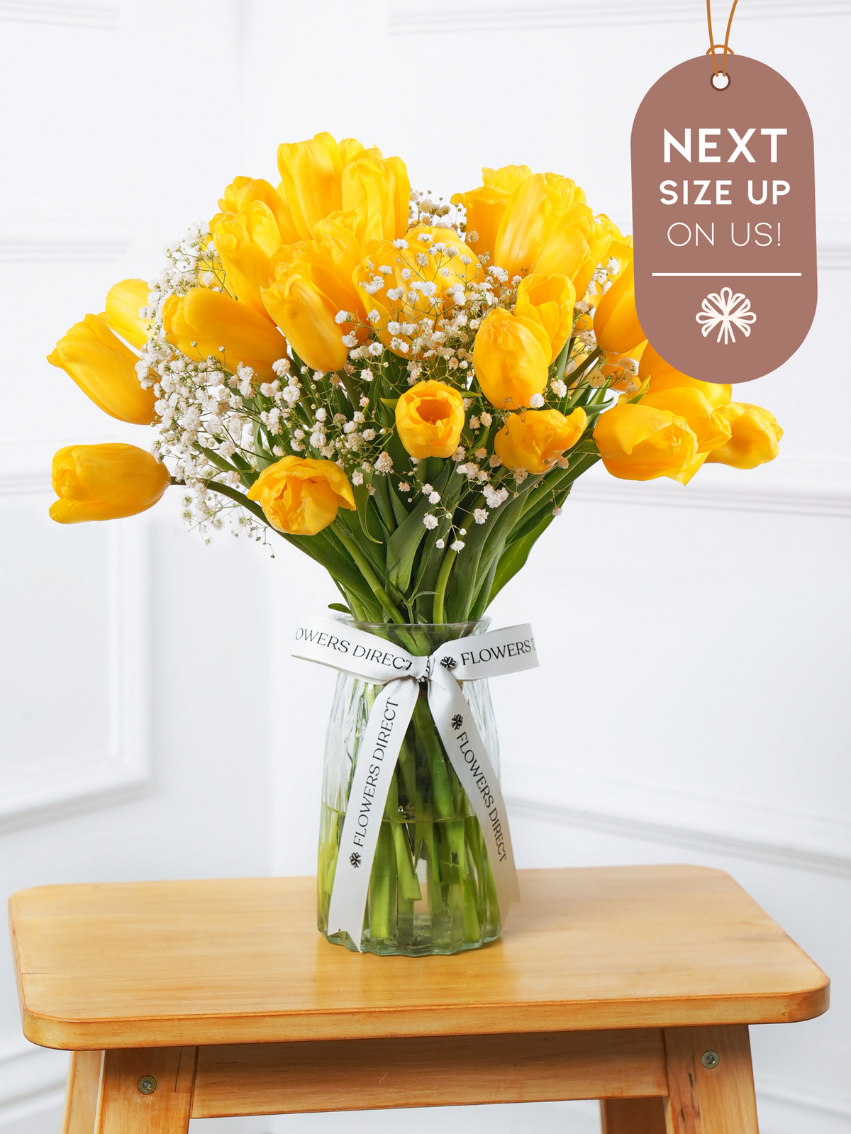 Yellow Tulips - Vase Next Size Up – On Us!
