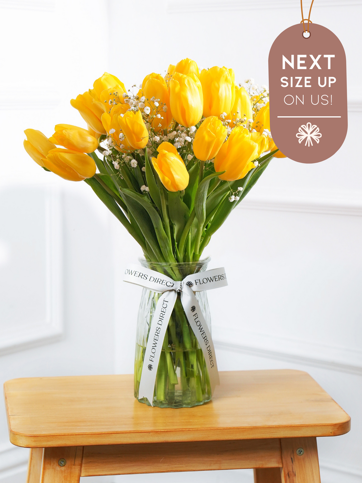 Yellow Tulips - Vase Next Size Up – On Us!