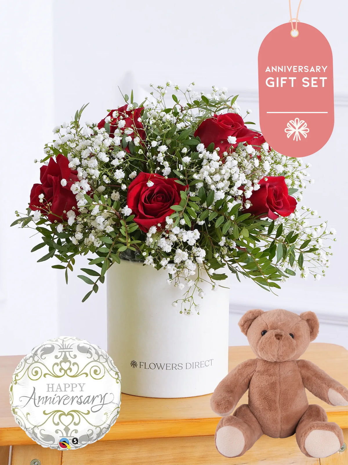 Anniversary Red Roses - Hatbox Gift Set