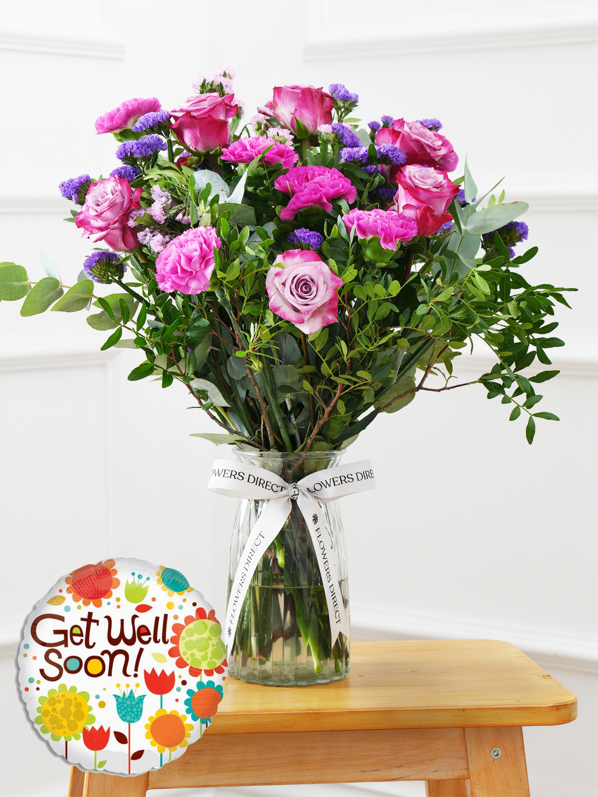 Purple Majesty - Vase with Free Get Well Balloon