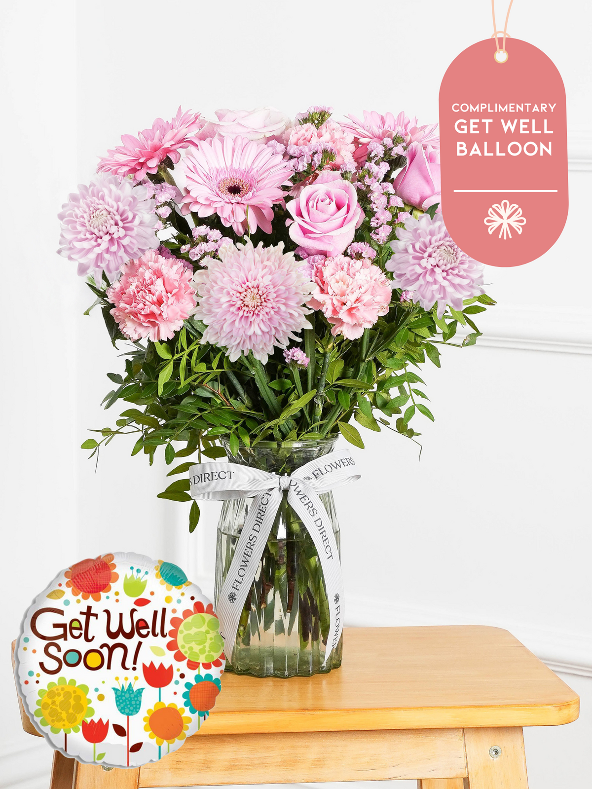 Darling - Vase with Free Get Well Balloon