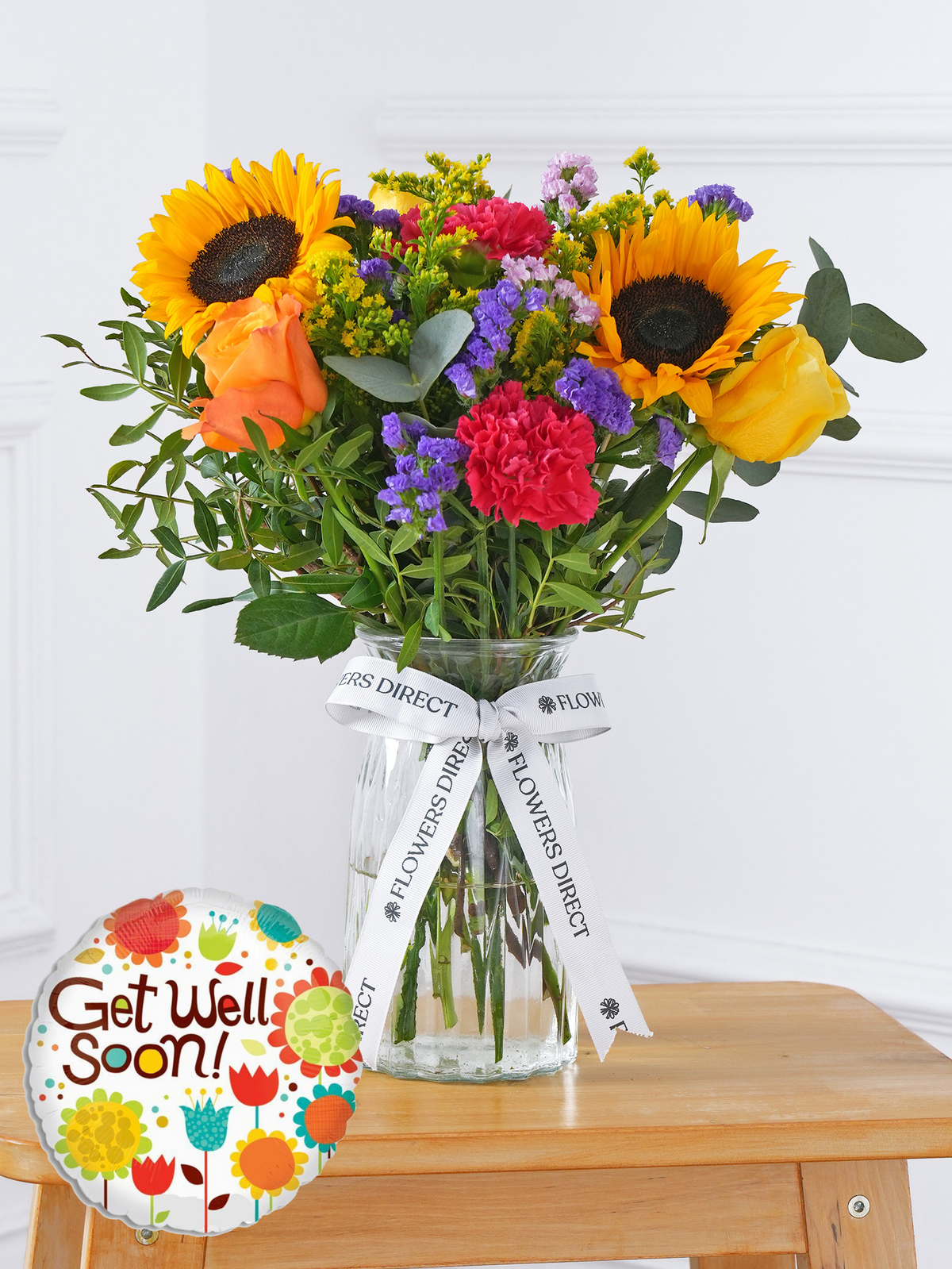Colour Burst - Vase with Free Get Well Balloon